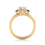 Artcarved Bridal Semi-Mounted with Side Stones Classic Engagement Ring 18K Yellow Gold & Blue Sapphire