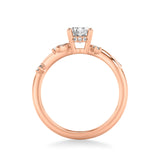 Artcarved Bridal Mounted with CZ Center Contemporary Engagement Ring 14K Rose Gold