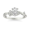 Artcarved Bridal Mounted with CZ Center Contemporary Engagement Ring 14K White Gold