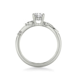 Artcarved Bridal Semi-Mounted with Side Stones Contemporary Engagement Ring 18K White Gold