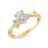 Artcarved Bridal Semi-Mounted with Side Stones Contemporary Engagement Ring 14K Yellow Gold