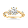 Artcarved Bridal Semi-Mounted with Side Stones Contemporary Engagement Ring 18K Yellow Gold