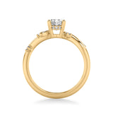 Artcarved Bridal Mounted with CZ Center Contemporary Engagement Ring 18K Yellow Gold