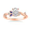 Artcarved Bridal Mounted with CZ Center Contemporary Engagement Ring 14K Rose Gold & Blue Sapphire