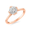 Artcarved Bridal Mounted with CZ Center Contemporary Engagement Ring 14K Rose Gold & Blue Sapphire