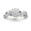 Artcarved Bridal Mounted with CZ Center Contemporary Engagement Ring 18K White Gold & Blue Sapphire