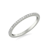 Artcarved Bridal Mounted with Side Stones Contemporary Diamond Wedding Band 14K White Gold