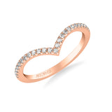 Artcarved Bridal Mounted with Side Stones Classic Diamond Wedding Band 18K Rose Gold