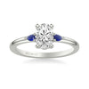 Artcarved Bridal Mounted with CZ Center Classic Gemstone Engagement Ring 18K White Gold & Blue Sapphire