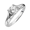 Artcarved Bridal Semi-Mounted with Side Stones Classic Engagement Ring Tally 14K White Gold