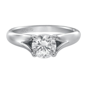 Artcarved Bridal Mounted with CZ Center Classic Engagement Ring Tally 14K White Gold