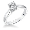 Artcarved Bridal Mounted with CZ Center Classic Solitaire Engagement Ring Pixie 14K White Gold