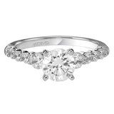 Artcarved Bridal Mounted with CZ Center Contemporary Engagement Ring Adie 14K White Gold