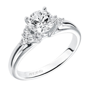 Artcarved Bridal Mounted with CZ Center Classic Engagement Ring Jewel 14K White Gold