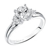 Artcarved Bridal Mounted with CZ Center Classic Engagement Ring Jewel 14K White Gold