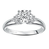 Artcarved Bridal Semi-Mounted with Side Stones Classic Engagement Ring Jewel 14K White Gold