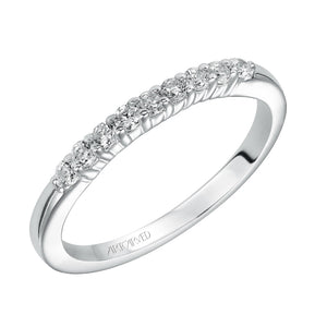 Artcarved Bridal Mounted with Side Stones Classic Diamond Wedding Band Jewel 14K White Gold
