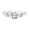 Artcarved Bridal Mounted with CZ Center Contemporary 3-Stone Engagement Ring Adriana 14K White Gold