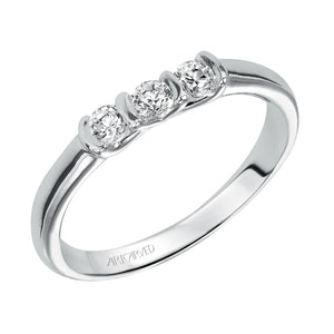 Artcarved Bridal Mounted with Side Stones Contemporary Diamond Wedding Band Adriana 14K White Gold