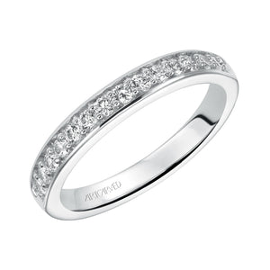 Artcarved Bridal Mounted with Side Stones Classic 3-Stone Engagement Ring Natalia 14K White Gold