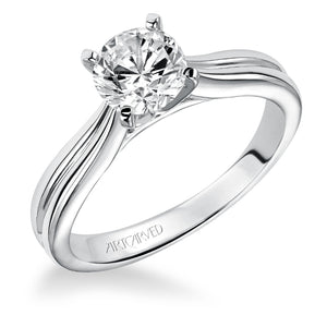 Artcarved Bridal Mounted with CZ Center Classic Solitaire Engagement Ring Irene 14K White Gold