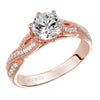 Artcarved Bridal Semi-Mounted with Side Stones Contemporary Twist Diamond Engagement Ring Calla 14K Rose Gold