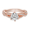 Artcarved Bridal Mounted with CZ Center Contemporary Twist Diamond Engagement Ring Calla 14K Rose Gold