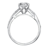 Artcarved Bridal Mounted with CZ Center Contemporary Twist Diamond Engagement Ring Calla 14K White Gold