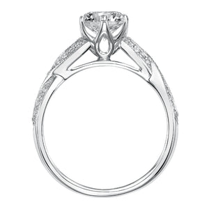 Artcarved Bridal Mounted with CZ Center Contemporary Twist Diamond Engagement Ring Calla 14K White Gold