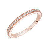 Artcarved Bridal Mounted with Side Stones Contemporary Twist Diamond Wedding Band Calla 14K Rose Gold