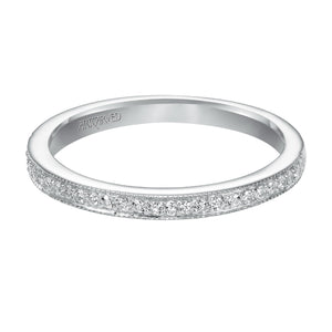 Artcarved Bridal Mounted with Side Stones Contemporary Twist Diamond Wedding Band Calla 14K White Gold