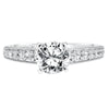 Artcarved Bridal Mounted with CZ Center Vintage Milgrain Diamond Engagement Ring Amelia 14K White Gold