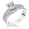 Artcarved Bridal Mounted with CZ Center Contemporary Diamond Engagement Ring Lauren 14K White Gold