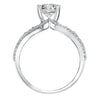 Artcarved Bridal Mounted with CZ Center Contemporary Diamond Engagement Ring Lauren 14K White Gold