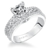 Artcarved Bridal Semi-Mounted with Side Stones Contemporary Diamond Engagement Ring Lauren 14K White Gold