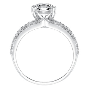 Artcarved Bridal Semi-Mounted with Side Stones Contemporary Diamond Engagement Ring Lauren 14K White Gold
