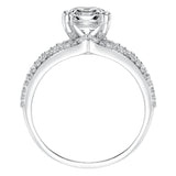 Artcarved Bridal Mounted with CZ Center Contemporary Diamond Engagement Ring Lauren 14K White Gold