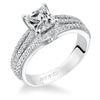 Artcarved Bridal Mounted with CZ Center Classic Diamond Engagement Ring Elizabeth 14K White Gold