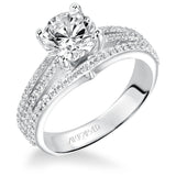 Artcarved Bridal Mounted with CZ Center Classic Diamond Engagement Ring Elizabeth 14K White Gold
