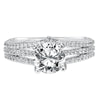 Artcarved Bridal Semi-Mounted with Side Stones Classic Diamond Engagement Ring Elizabeth 14K White Gold