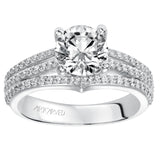 Artcarved Bridal Semi-Mounted with Side Stones Classic Diamond Engagement Ring Elizabeth 14K White Gold