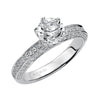 Artcarved Bridal Mounted with Side Stones Contemporary Engagement Ring Ines 14K White Gold