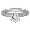 Artcarved Bridal Semi-Mounted with Side Stones Contemporary Engagement Ring Ines 14K White Gold