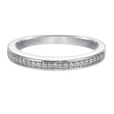 Artcarved Bridal Mounted with Side Stones Classic Diamond Wedding Band Nadia 14K White Gold