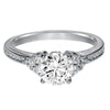 Artcarved Bridal Mounted with CZ Center Classic Diamond 3-Stone Engagement Ring Kayla 14K White Gold