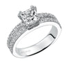 Artcarved Bridal Mounted with CZ Center Classic Engagement Ring Jade 14K White Gold