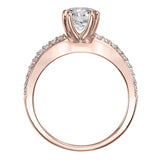 Artcarved Bridal Mounted with CZ Center Classic Engagement Ring Jade 14K White Gold Primary & 14K Rose Gold
