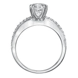 Artcarved Bridal Mounted with CZ Center Classic Engagement Ring Jade 14K White Gold