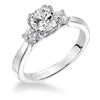 Artcarved Bridal Semi-Mounted with Side Stones Classic 3-Stone Engagement Ring Amanda 14K White Gold