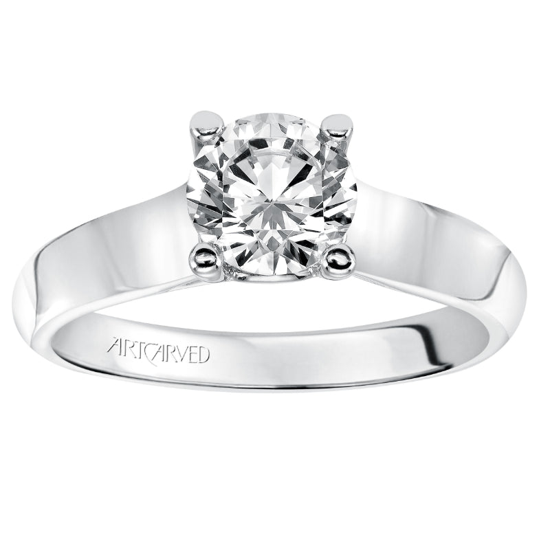 Artcarved Bridal Unmounted No Stones Classic Solitaire Engagement Ring Claire 14K White Gold